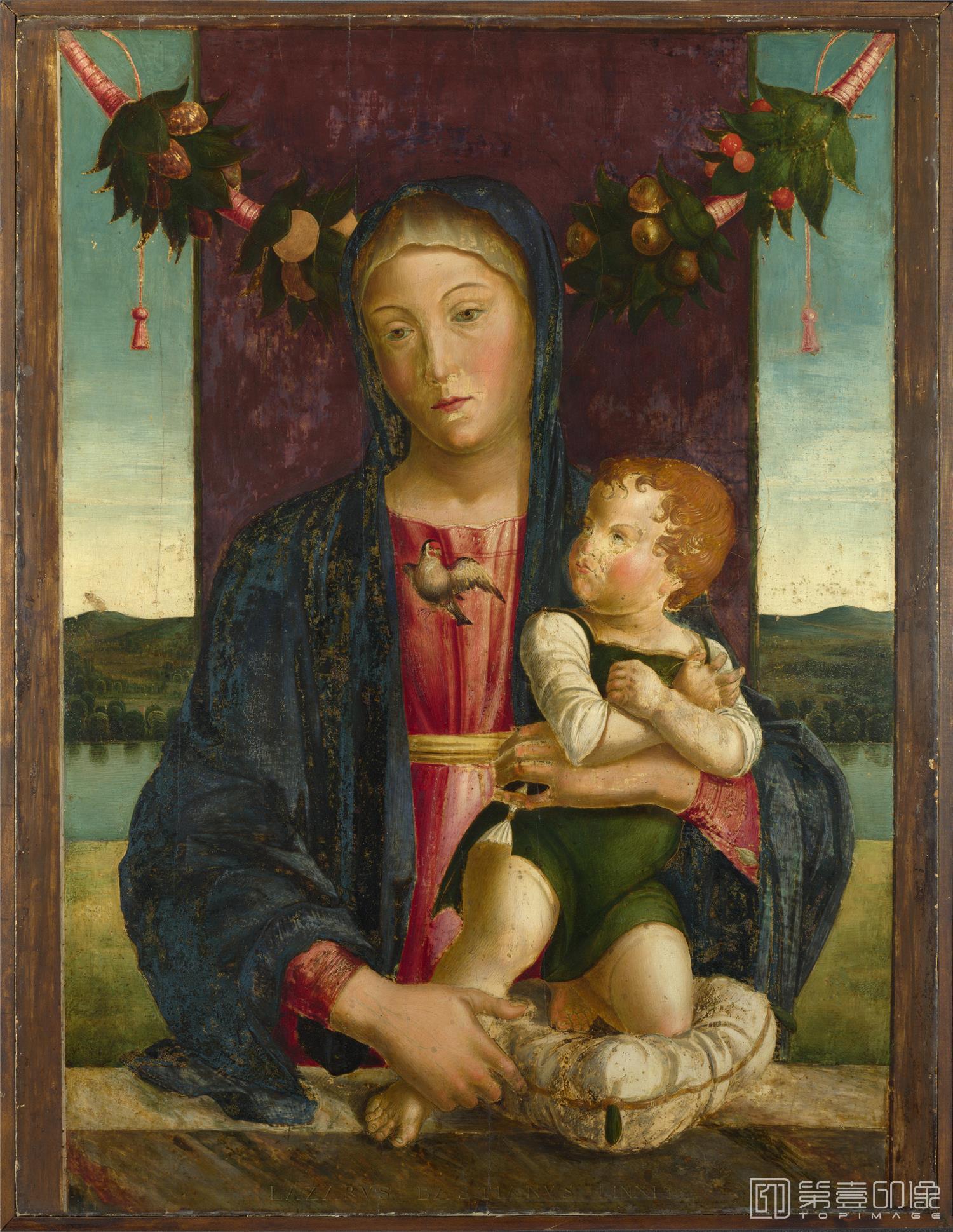 油画-大英博物馆藏画-Lazzaro Bastiani - The Virgin and Child-1572